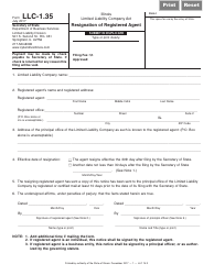 Document preview: Form LLC-1.35 Resignation of Registered Agent - Illinois