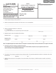 Document preview: Form LLC-5.5(S) Articles of Organization - Illinois