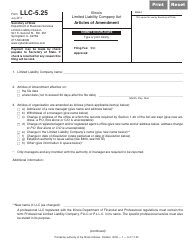 Form LLC-5.25 Articles of Amendment - Illinois