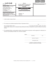 Document preview: Form LLC-5.40 Application for Withdrawal - Domestic - Illinois