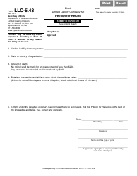 Document preview: Form LLC-5.38 Petition for Refund - Illinois