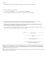 Form LLC-45.5 Application for Admission to Transact Business - Illinois, Page 2