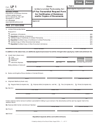 Document preview: Form LP1 Lp Fax Transmittal Request Form for Certificates of Existence and/or Copies of Documents - Illinois