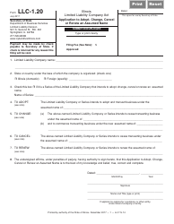 Document preview: Form LLC-1.20 Application to Adopt, Change, Cancel or Renew an Assumed Name - Illinois