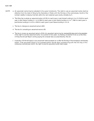 Form LLC-1.20 Application to Adopt, Change, Cancel or Renew an Assumed Name - Illinois, Page 2