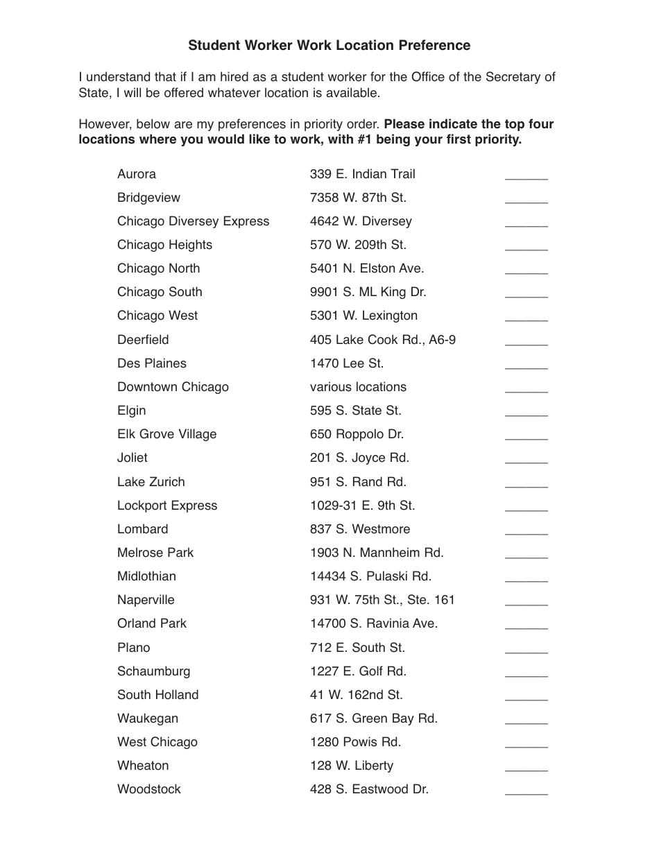 Form Per D136.7 Student Worker (Metro) Employment Application - Illinois, Page 3