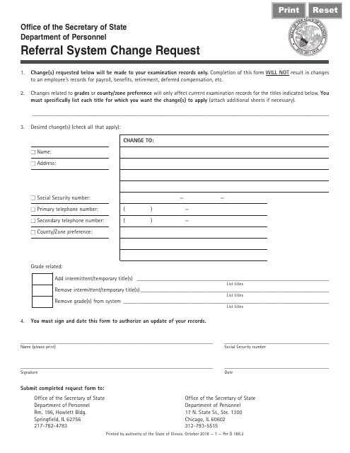 Form Per D188.2  Printable Pdf