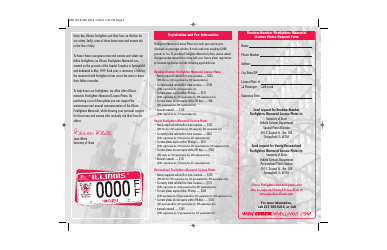Form VSD557.9 Firefighters Memorial License Plates Request Form - Illinois, Page 2
