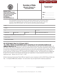 Document preview: Form VSD696.1 Affirmation Statement for Conservation Plates - Illinois