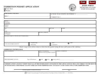 Document preview: Form VSD335.4 Exhibition Permit Application - Illinois