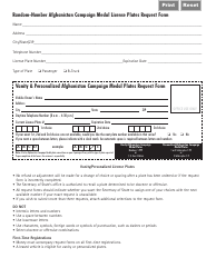 Form VSD748 Afghanistan Campaign Medal License Plates Request Form - Illinois, Page 2