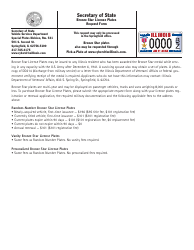 Form VSD754 Bronze Star License Plates Request Form - Illinois