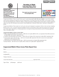 Document preview: Form VSD755.4 Congressional Medal of Honor License Plates Request Form - Illinois