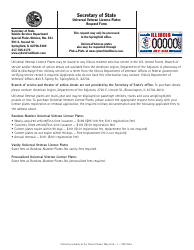 Document preview: Form VSD766 Universal Veteran License Plates Request Form - Illinois