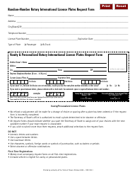 Form VSD780 Rotary International License Plates Request Form - Illinois, Page 2