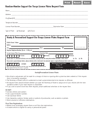 Form VSD784 Support Our Troops License Plates Request Form - Illinois, Page 2