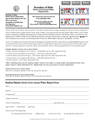 Document preview: Form VSD787 Service Cross License Plates Request Form - Illinois