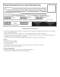 Form VSD787 Service Cross License Plates Request Form - Illinois, Page 2