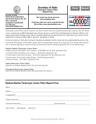 Form VSD783.4 Paratrooper License Plates Request Form - Illinois