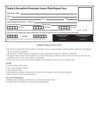 Form VSD783.4 Paratrooper License Plates Request Form - Illinois, Page 2