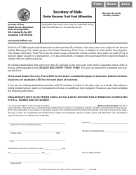 Document preview: Form VSD866 Dealer Recovery Trust Fund Affirmation - Illinois