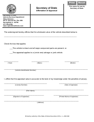 Document preview: Form VSD896 Affirmation of Appraisal - Illinois