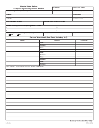 Document preview: Form IL493-0228 (ISP3-23) Complaint Against Department Member - Illinois