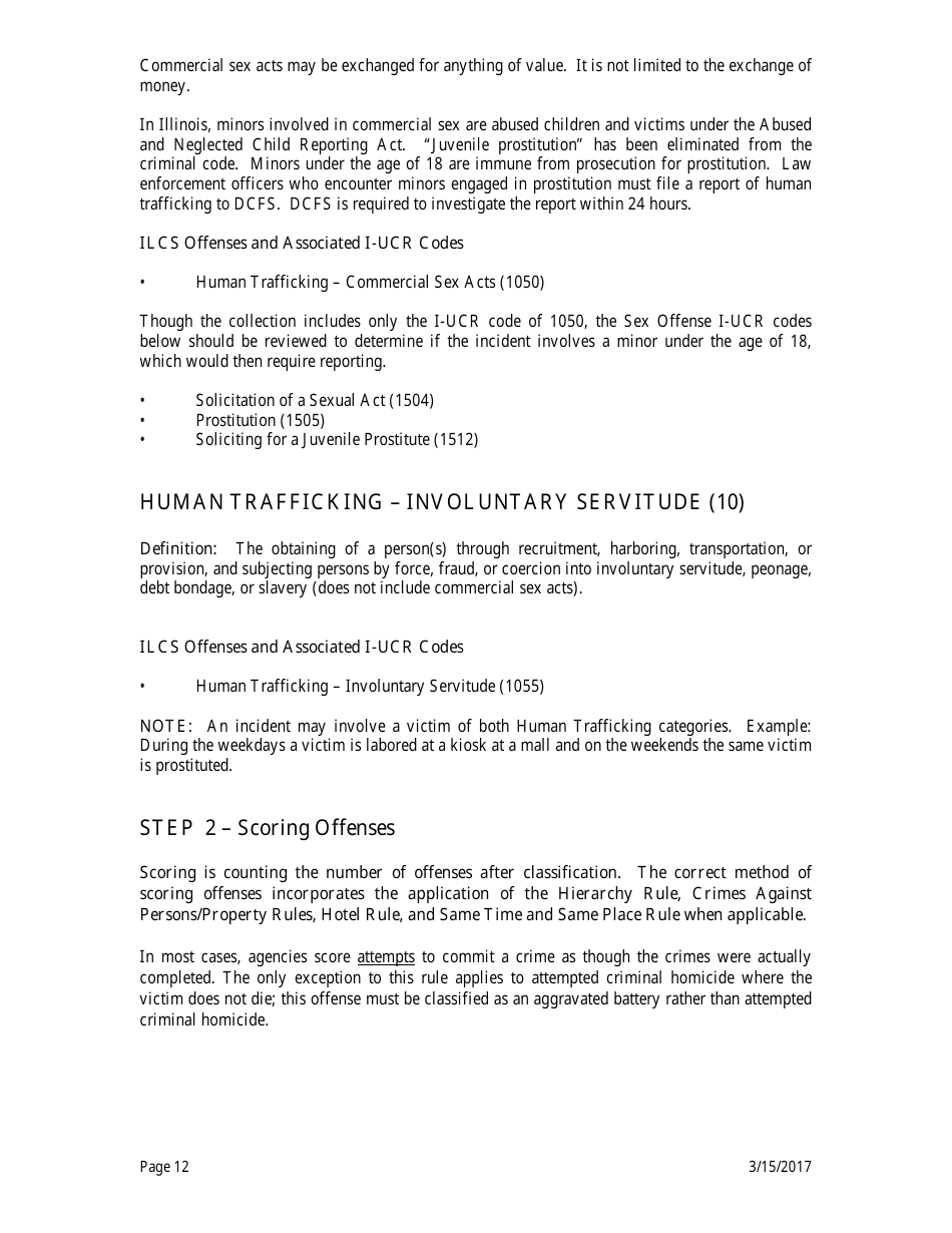 Form ISP2-423C Monthly Index Crime Form - Uniform Crime Reporting Program - Illinois, Page 13