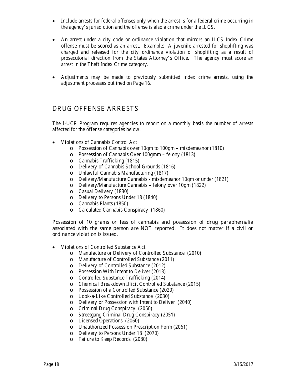 Form ISP2-423C Monthly Index Crime Form - Uniform Crime Reporting Program - Illinois, Page 19