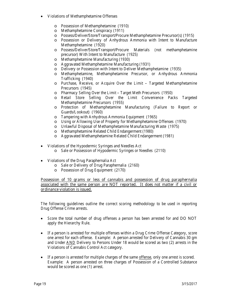 Form ISP2-423C Monthly Index Crime Form - Uniform Crime Reporting Program - Illinois, Page 20