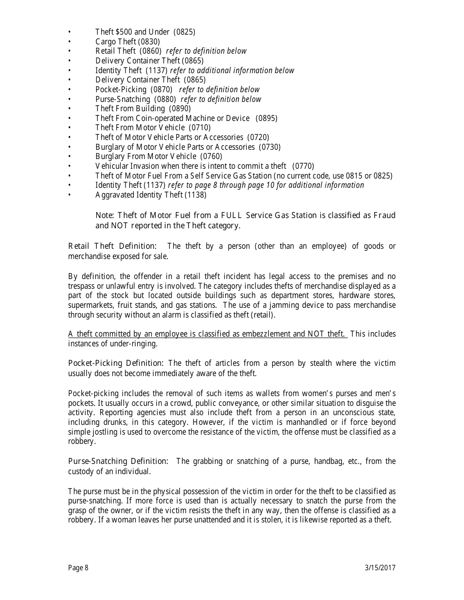 Form ISP2-423C Monthly Index Crime Form - Uniform Crime Reporting Program - Illinois, Page 9