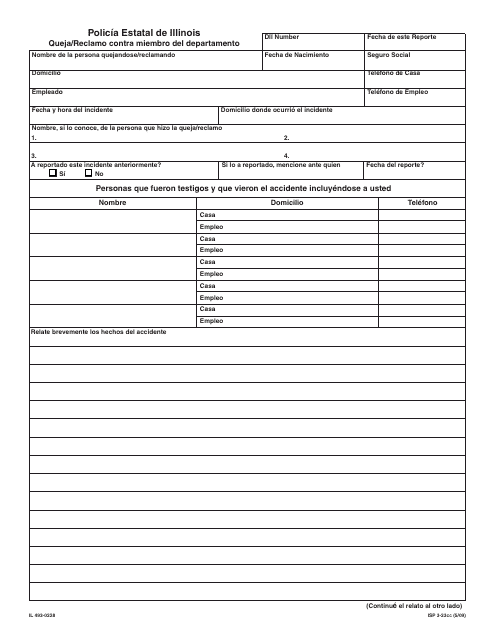 Formulario IL493-0228 (ISP3-23CC)  Printable Pdf