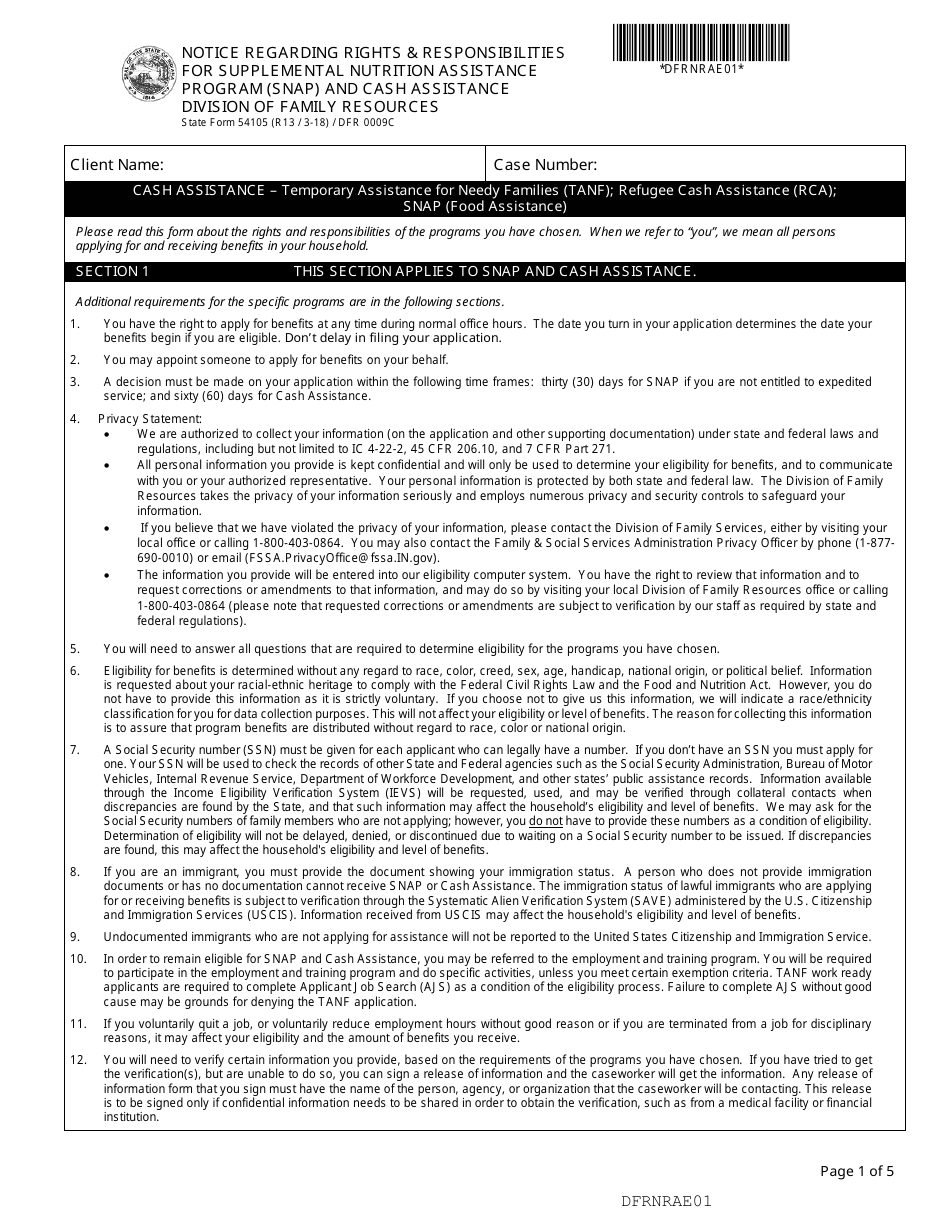 State Form 53263 (DFR2512) Indiana Application for Snap and Cash Assistance - Indiana, Page 6