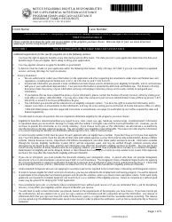 State Form 54105 (DFR0009C) Notice Regarding Rights and Responsibilities for Supplemental Nutrition Assistance Program (Snap) and Cash Assistance - Indiana