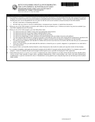 State Form 54105 (DFR0009C) Notice Regarding Rights and Responsibilities for Supplemental Nutrition Assistance Program (Snap) and Cash Assistance - Indiana, Page 5