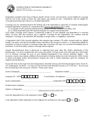 State Form 53388 Verification of Dependent Disability - Indiana