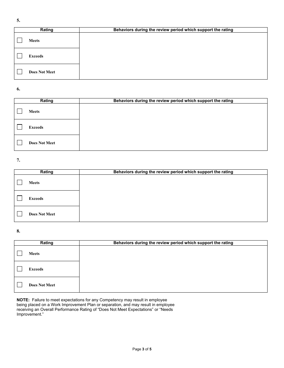 State Form 52403 Employee Work Profile and Performance Appraisal Report - Indiana, Page 3