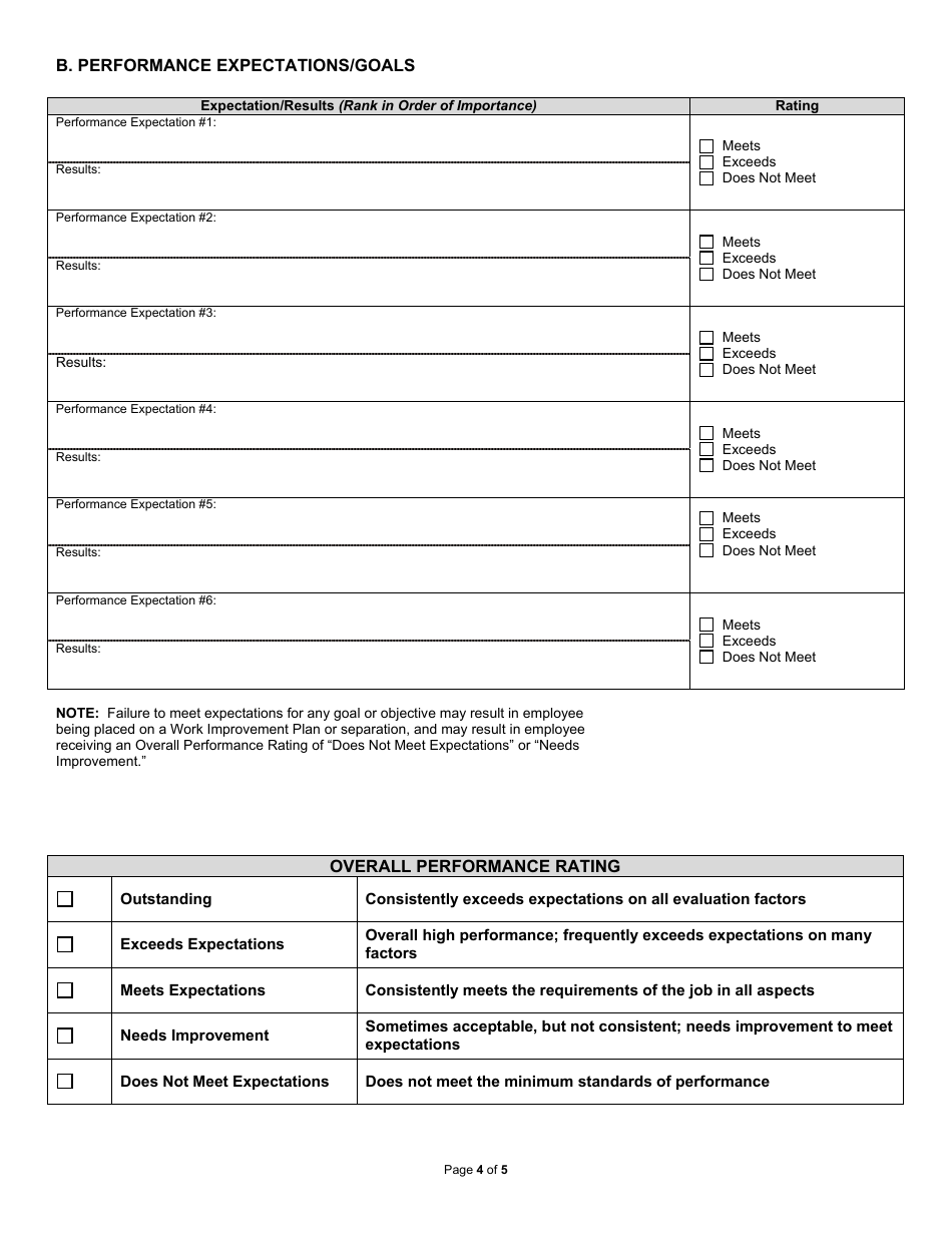 State Form 52403 Employee Work Profile and Performance Appraisal Report - Indiana, Page 4
