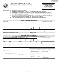 State Form 53565 Application for Registration of Vehicles Used for Official Business - Indiana