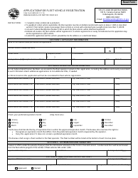 State Form 55894 &quot;Application for Fleet Vehicle Registration&quot; - Indiana