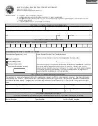 Document preview: State Form 47353 Auto Rental Excise Tax Credit Affidavit - Indiana