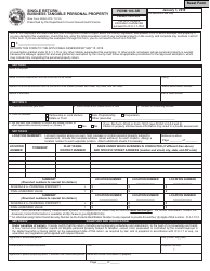 State Form 53854 (103-SR) Single Return - Business Tangible Personal Property - Indiana