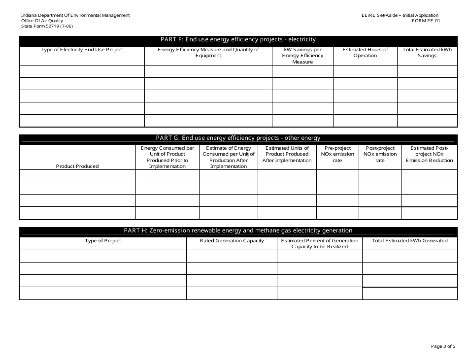 State Form 52719 Ee-01: Clean Energy Credit Program - Initial Nox Allowance Request - Indiana, Page 3