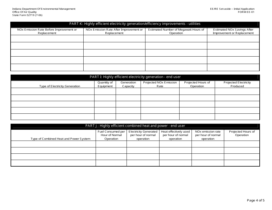 State Form 52719 Ee-01: Clean Energy Credit Program - Initial Nox Allowance Request - Indiana, Page 4