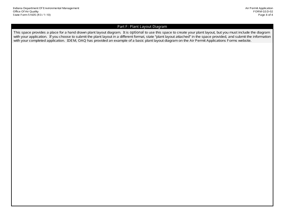 State Form 51605 Oaq General Source Data Application Gsd-02: Plant Layout Diagram - Indiana, Page 4