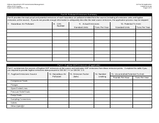 Form GSD-08 (State Form 51604) General Source Data - Hazardous Air Pollutant Emissions Summary - Indiana, Page 2