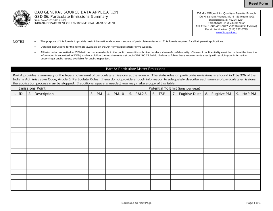 Form GSD06 (State Form 51612) Download Fillable PDF or Fill Online