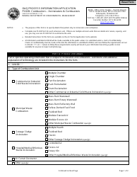 State Form 52538 (PI-02D) Oaq Process Information Application - Combustion - Incinerators &amp; Combustors - Indiana