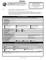 State Form 52554 (PI-14) Oaq Process Information Application - Volatile Organic Liquid Compound Storage - Indiana