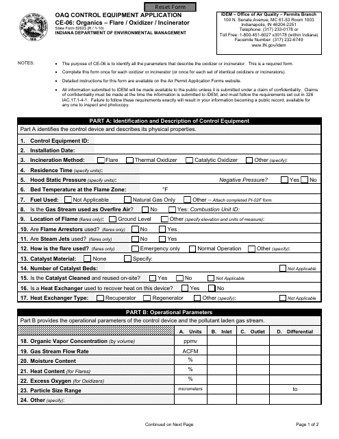 State Form 52623 (CE-06)  Printable Pdf